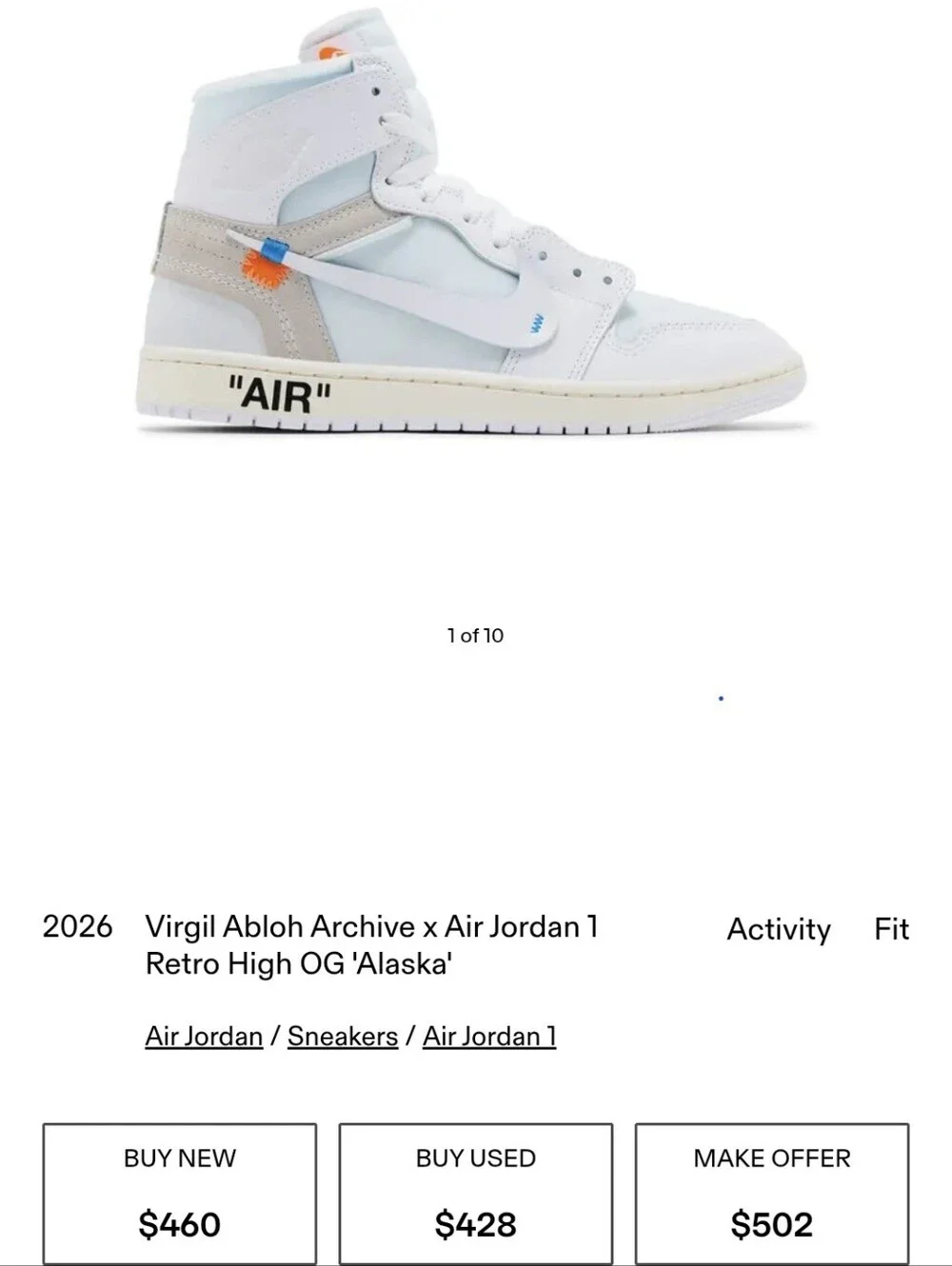 Jordan 1 Retro High Virgil Archive
